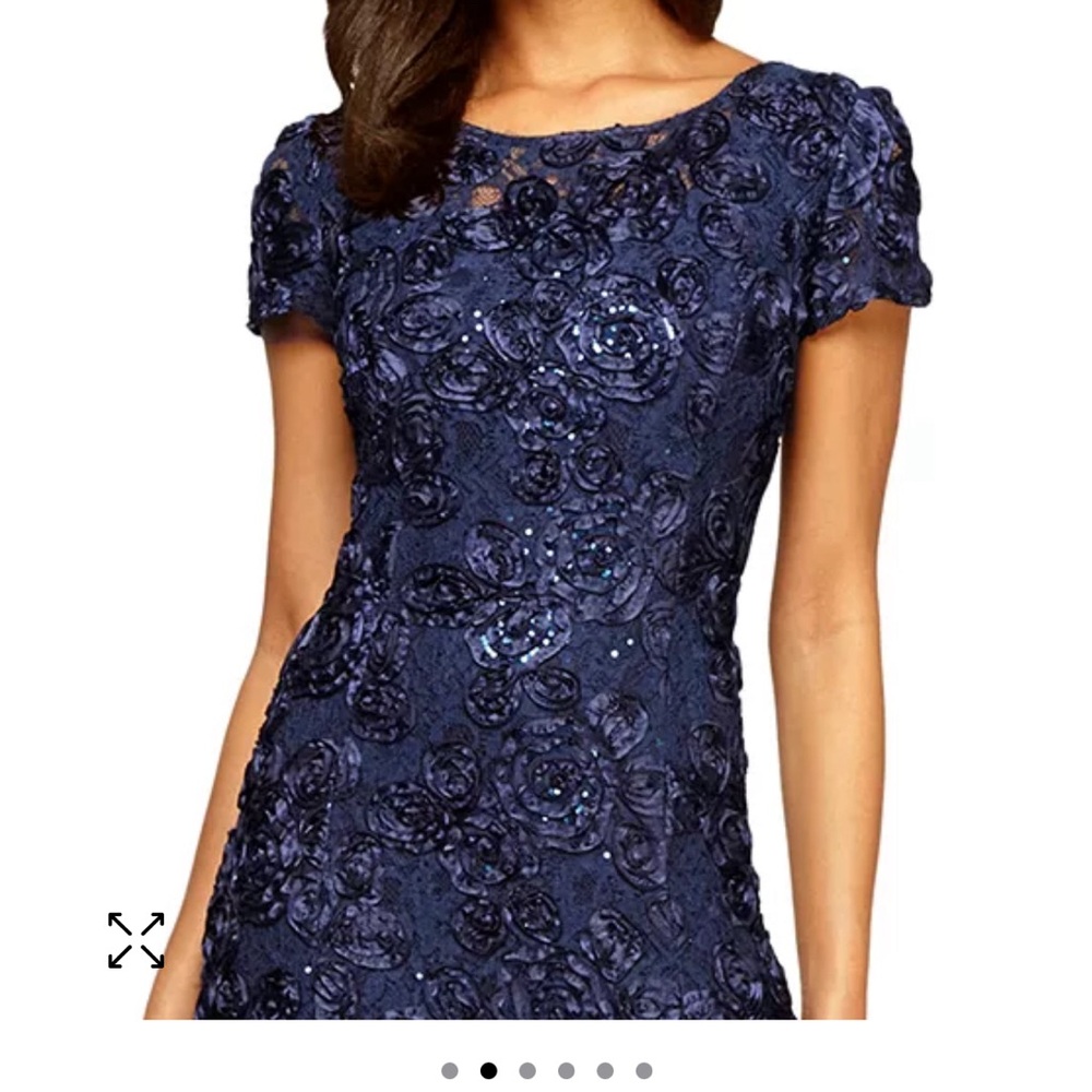 Navy floor length evening dress by Alex Evenings. New with tags. Size 16.